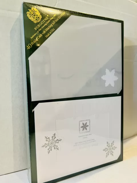 BURGOYNE 40 Christmas Photo Greeting Cards + Matching Self-Seal Envelopes