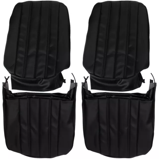 PUI  66AS10U Bucket Seat Upholstery, 1966 Chevelle/El Camino, Black