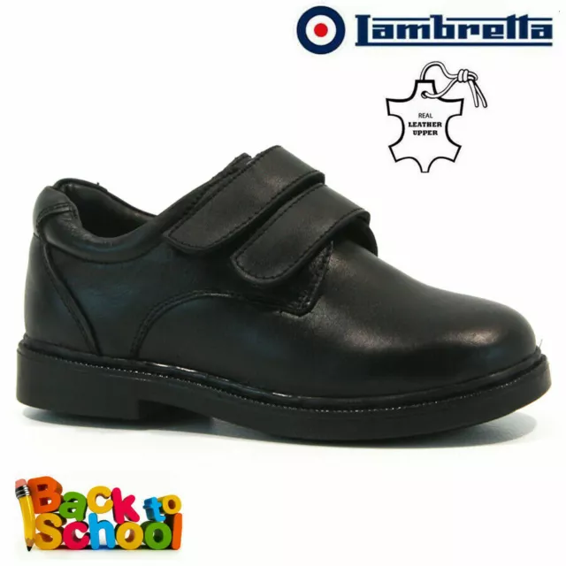 Lambretta Jungenschuhe Kinder Lederband Smart Freizeit Schwarz Schulschuhe Grösse