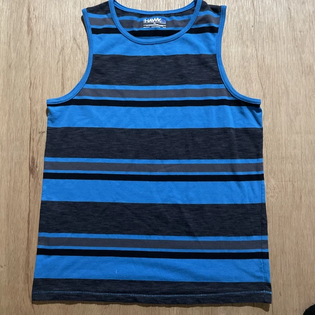 Hurley Hawk Tank Black Blue Grey Striped Men's Tank Top