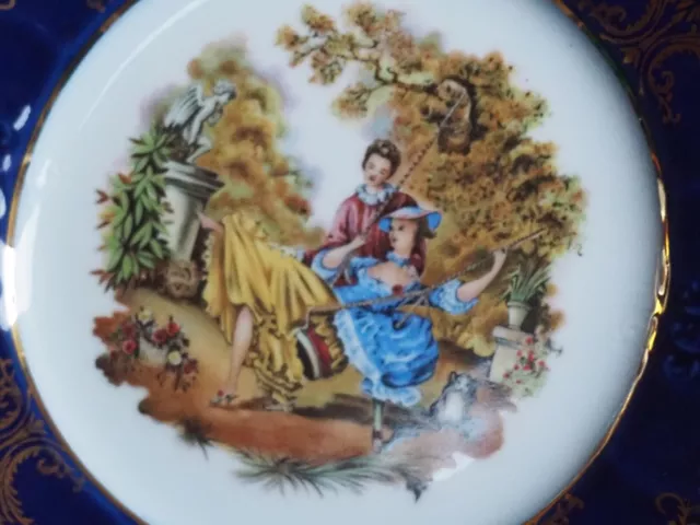 Vintage Czech Bernaddotte Porcelain Courting Couple Display Plate.