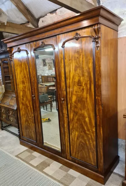 Victorian Mahogany Three Door Wardrobe