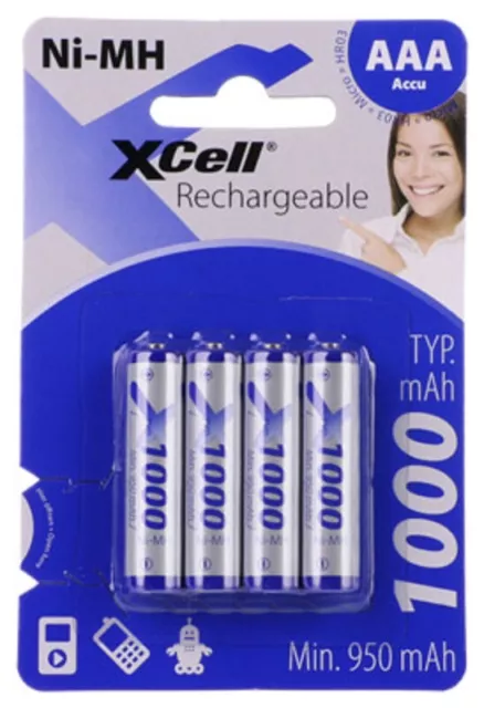 4x Xcell Pile AAA ´S Batterie NI-MH Micro 1,2V 1000mAh Dect Siemens Téléphone