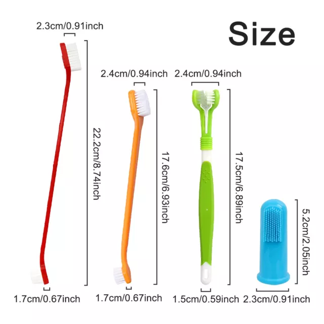 10pcs Hygiene Dog Toothbrush Finger Shaped Dental Cleaning Double Triple Head