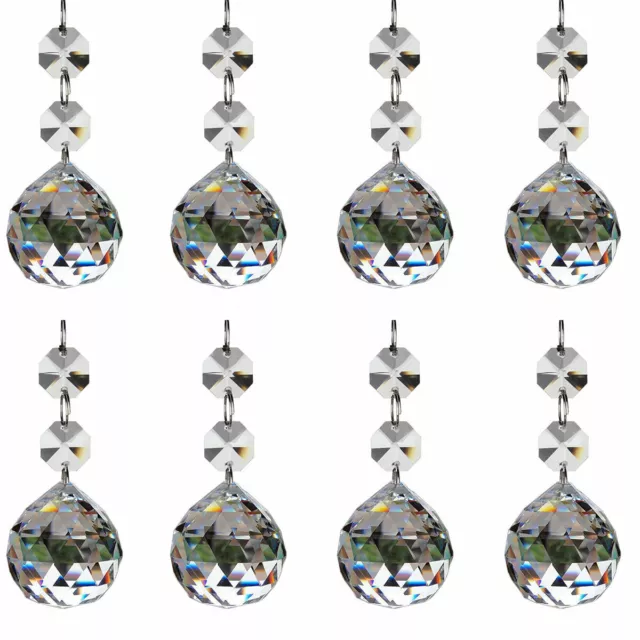 10pcs Clear Crystal Glass Ball Chandelier Prisms Pendants Parts Beads,20mm