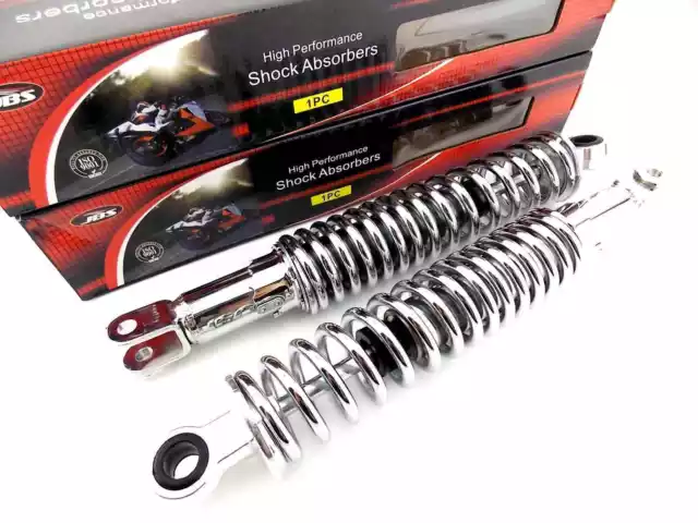 SUZUKI GSX1100 KATANA 335mm JBS CHROME REAR SHOCK ABSORBERS EYE TO CLEVIS NC