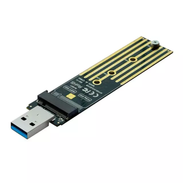 NVMe to USB Adapter, M.2 SSD to USB 3.1 Type A Card, Key M.2 Based 2022 H3L9 3