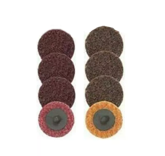 3" Abrasive Roloc Pads Pack of 6 Medium and Coarse Discs Quick Change Bristles