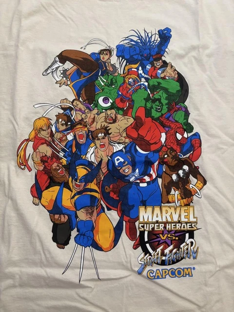 RARE MARVEL SUPER Heroes vs Street Fighter Capcom T-Shirt