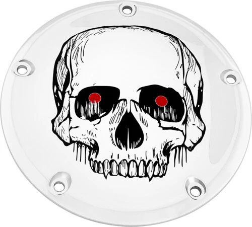 Chrome Skull Derby Cover Custom Engraving SKUL33-12