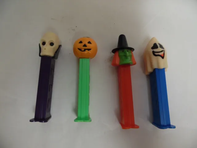 4 Halloween Pez Dispensers - Witch, Vampire, Ghost & Pumpkin
