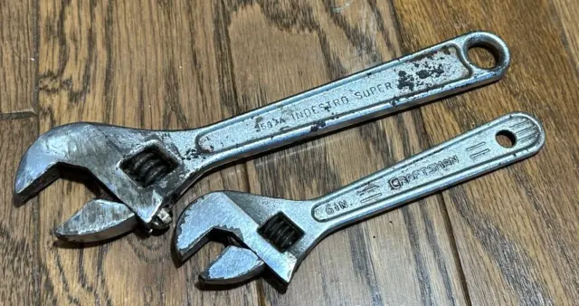 🇺🇸 Craftsman Indestro Super Tools USA 6" 8" Set Adjustable Wrench Open End Lot