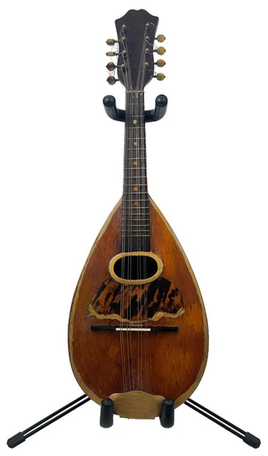 Mandolino Antico in Legno + Supporto