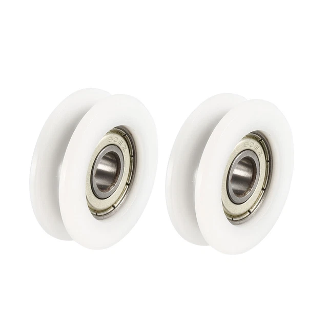 V GROOVE GUIDE Bearing Pulley Rail Ball Wheel White 8x34x11mm 2pcs EUR