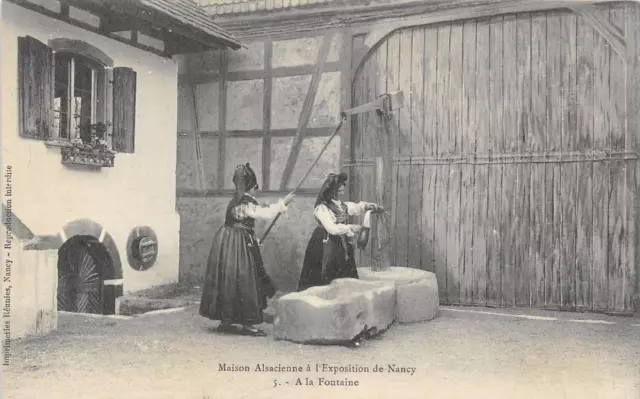 Cpa 54 Alsatian House At The Exhibition Of Nancy At The Fountain N°5