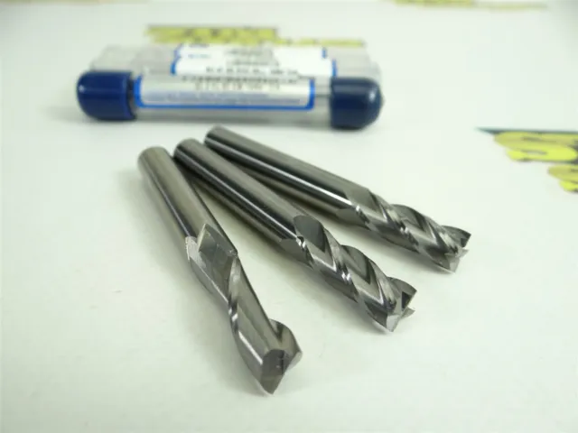 3 New! Osg Solid Carbide 2 & 4 Flute End Mills 19/64" X 5/16" X 3/4" X 2-1/2"