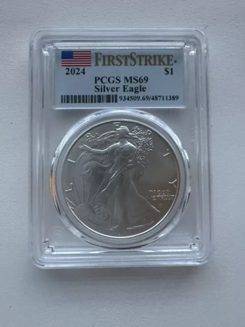 American 2024 $1 Silver Eagle Dollar 1oz PCGS MS69 First Strike