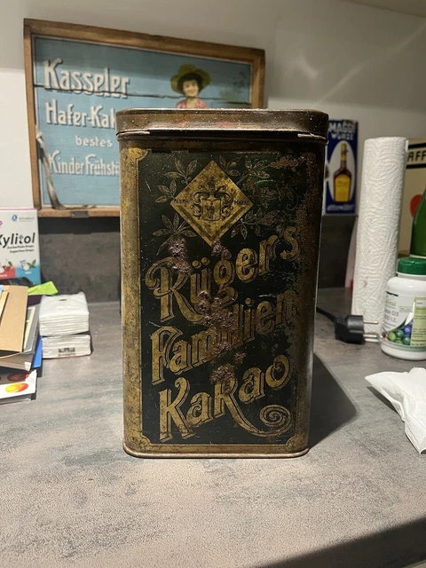 Rüger Hansi Schokolade Kakao antike seltene Blechdose Jugendstil h: 24cm um 1900