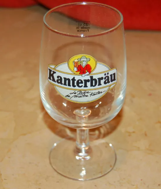 Ancien verre à bière  KANTERBRAU la bière du maitre Kanter - 25 cl, verre à pied