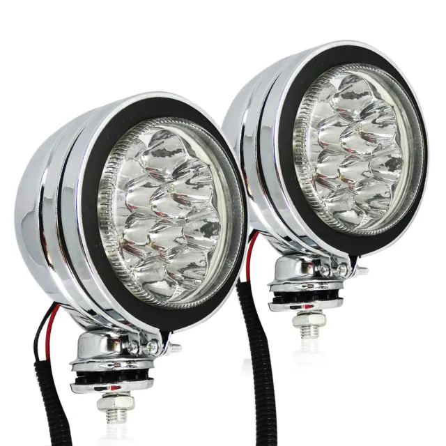 2x 4" Ultra Bright Clear Spotlight With Led Chrome Car Truck Spotlight Fog Light