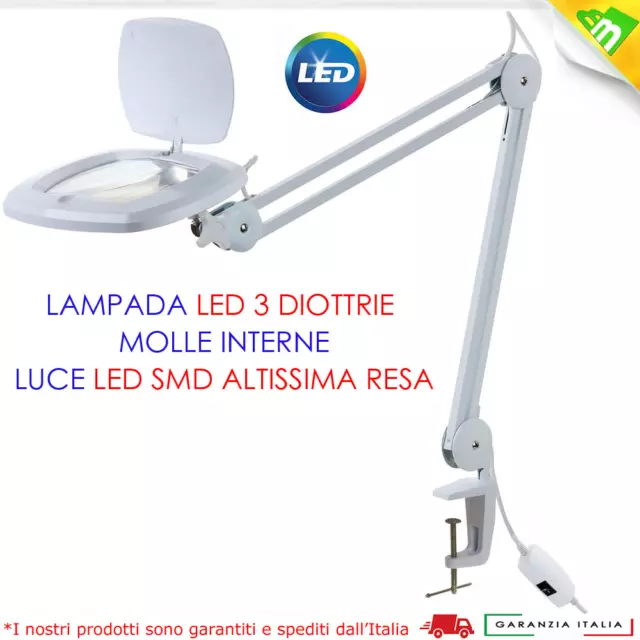 Lampada 3 Diottrie Da Laboratorio Centro Estetico Elettronica Lente Led New