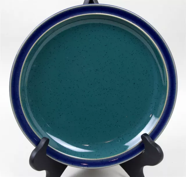 DENBY England Stoneware Green Blue Speckled Harlequin Dinner Plate 10-1/4"