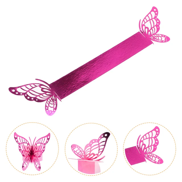 50 piezas anillo de pañuelo de mesa hebilla de servilleta mariposa soporte para servilletas