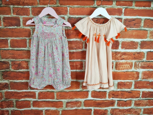 Baby Girls Bundle Age 12-18 Months Next Dress Romper Summer Floral Check 86Cm