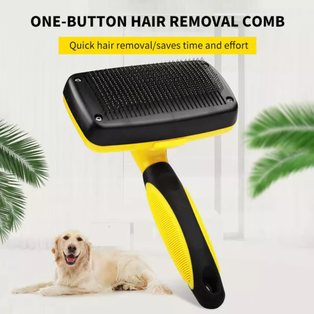 Pet Hair Remover Comb Grooming Massage Deshedding Self Cleaning Brush US Stock