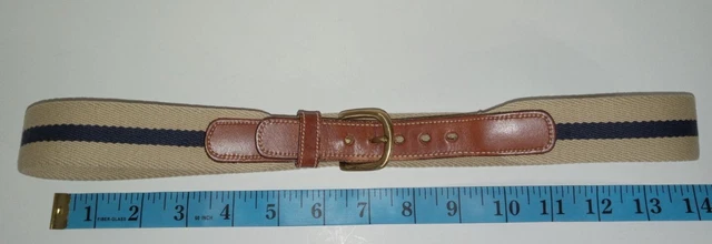 Dooney & Bourke Bridle Leather and Cotton Belt size 30 Vintage Preppy Academia