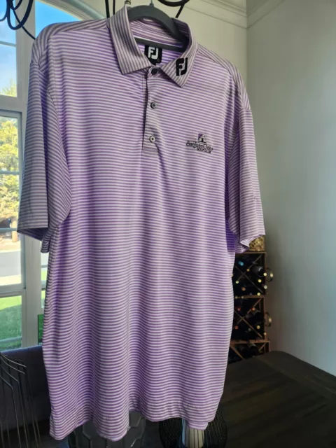 FootJoy Titleist Tour Issue Light Purple Striped Golf Polo Shirt - Men’s Size L