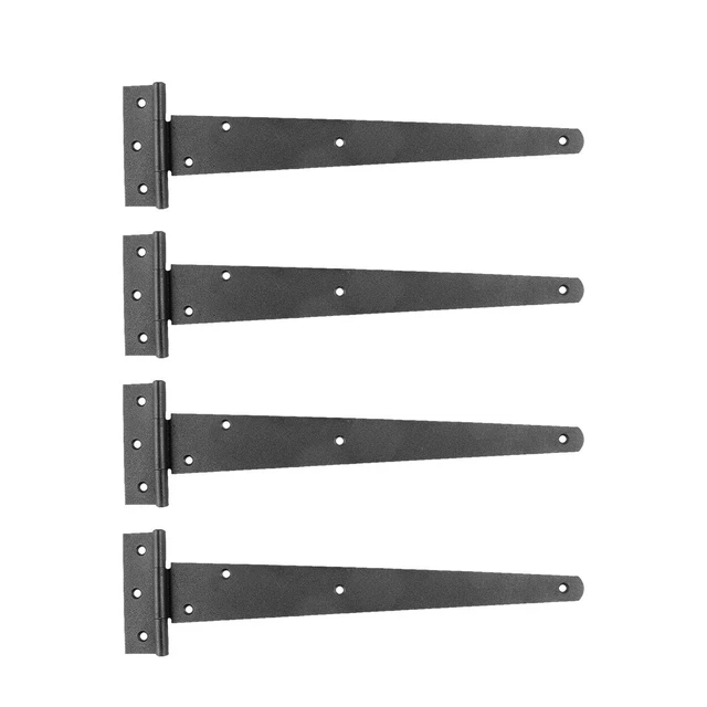 Black Iron T Strap Hinge 13" L Light Duty Iron Authentic Flush Mount Pack of 4