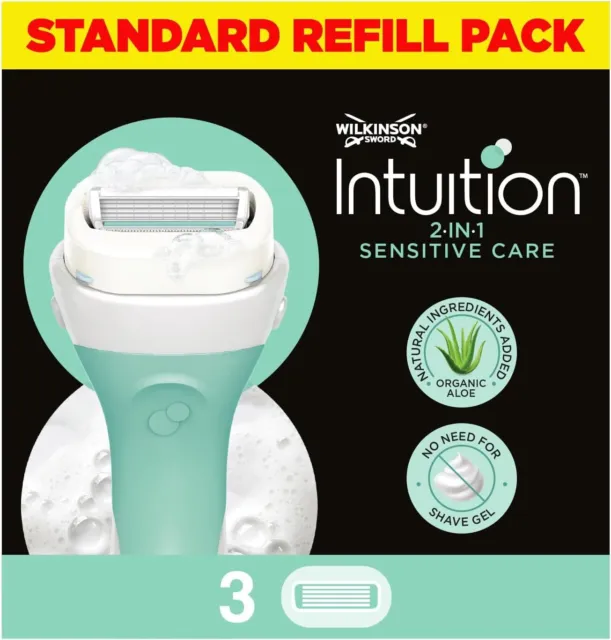 WILKINSON SWORD - Intuition Sensitive Care For Women | No Shave Gel Needed | Pac
