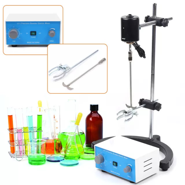 110V Overhead Electric Stirrer Lab Mixer Agitator 200W Variable Speed Drum Mixer