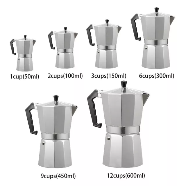 Italian Espresso Maker 1-12 Cup Espresso Coffee Percolator Stove Top Moka Pot UK