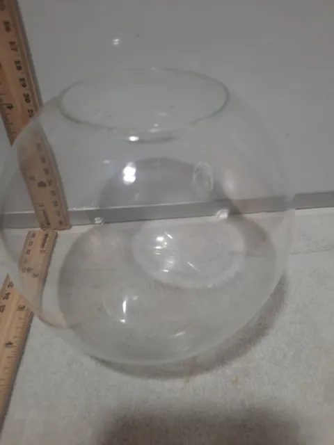 Vintage Clear Glass Round Fish Bowl Terrarium