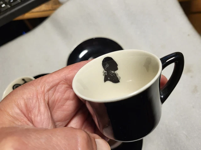 Syracuse Chesapeake and Ohio Railway China Silhouette Demitasse Set 3 Cup 3 Sauc 3