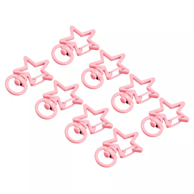 Swivel Clasps Snap Hook, Star Shape Lobster Claw Clasp for DIY Pink, 8Pcs