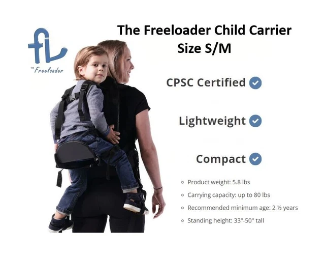 Freeloader Child Carrier with Seat & Stirrups - Hiking Travel Backpack Carrier
