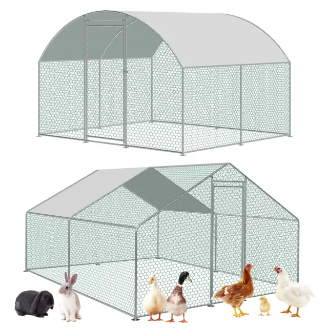 Large Outdoor Metal Walk In Chicken Hen Poultry Dog Rabbit Coop Run Cage Pen