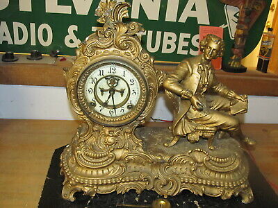 Antique Vtg. Victorian Ansonia Open Escapement Figural Clock