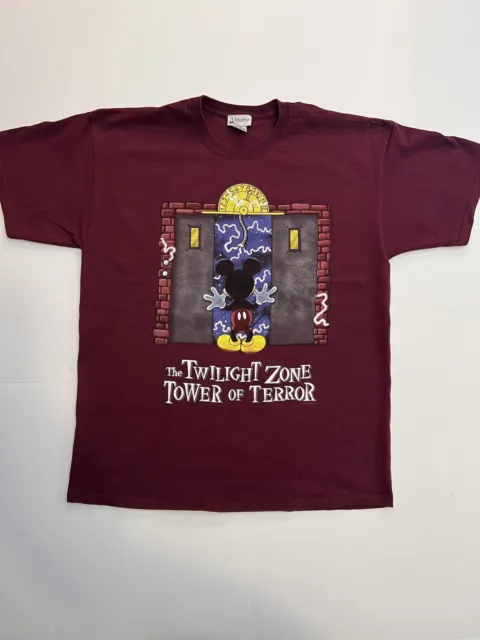 Vtg 90s Disney The Twilight Zone Tower Of Terror T-Shirt Mickey Disney Parks XL