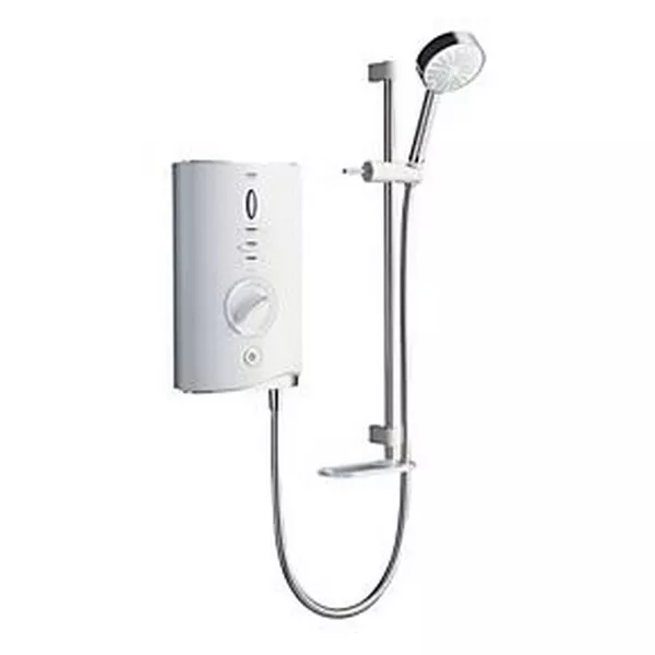 Mira Sport Max 10.8 KW With Airboost White Chrome Bathroom Electric Shower 2