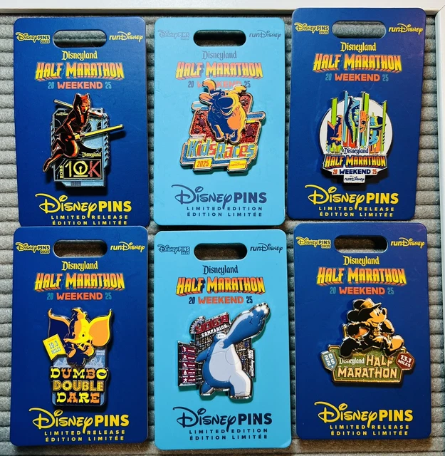 DISNEYLAND 2025 RUN Disney Half Marathon Pin Lot Ahsoka Baymax Dug