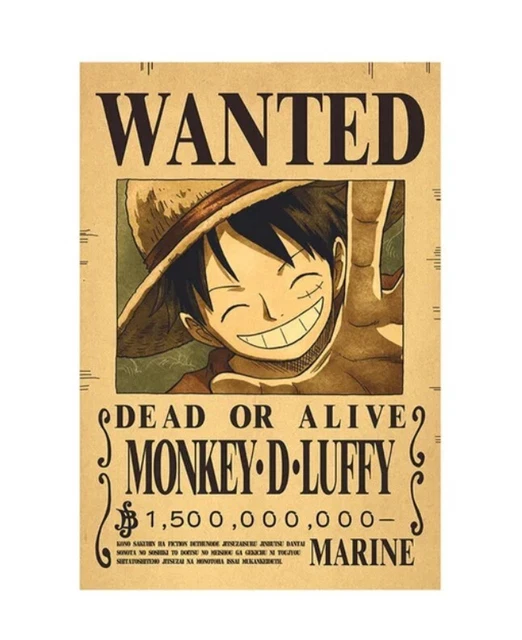 Lot 24 Affiches One Piece Wanted – Édition Nouvelle Sur Papier Kraft 42x29 Cm, Parfait Pour Déco Murale Anime Manga