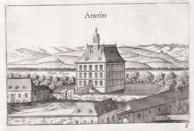 Einöd Presso Herzogenburg Incisione Stampa Antica Vischer Bassa Austria 1672