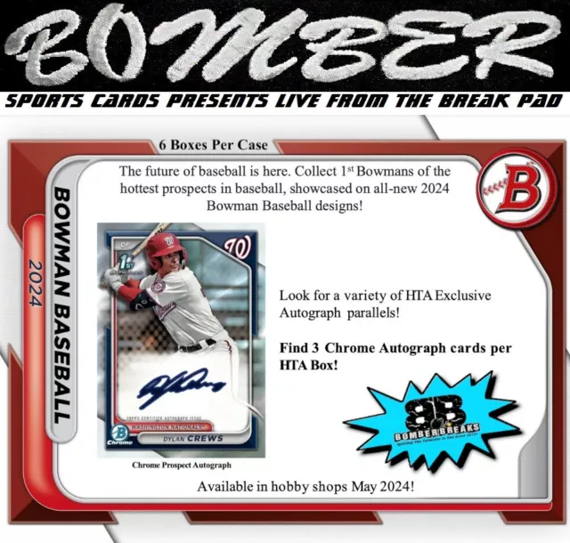 SEATTLE MARINERS 2024 Bowman Baseball HTA Choice 6Box Case Break 5 EUR