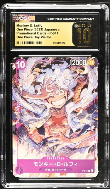 CGC PRISTINE PSA10 or Higher Luffy P 041 Day b140 From JAPAN