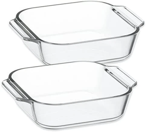 Iwaki Oven Toaster Safe Bowl Half Size 2 Set Casserole Heat Resistant Glass