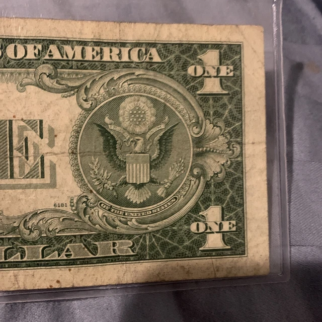 Series 1935 F One Dollar $1 Blue Seal Silver Certificate Rare Misprint US Money 6